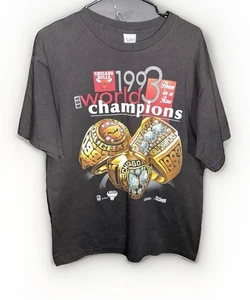 Vintage 1993 Chicago Bulls T-Shirt Large Salem 3-Peat World Champions Black USA - Bild 1 von 8