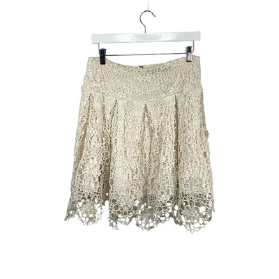 Falda Ralph Lauren Mujer Talla Pequeña Marfil Encaje Crochet Gitana Bohemia Foto 1 de 4
