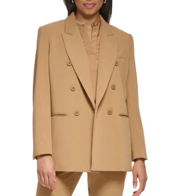 DKNY Chaqueta Blazer Tostada Ropa de Trabajo Mujer Chaqueta Camel Blazer Chaqueta Neutra Talla 16 Foto 1 de 4