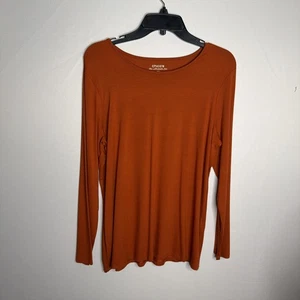 NWOT Chico’s The Ultimate Tee Women's 2 (L) Burnt Orange  Long Sleeve Tee - Picture 1 of 8
