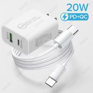 For iPhone Air 17 16 15 Pro Samsung USB Type C 20W Fast Charger Adapter PD Cable - Picture 1 of 14