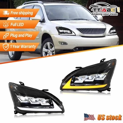 Sequential Turn Signal LED Headlights for Lexus RX330 2004-2006 RX350 Head lamps - Image 1 of 4