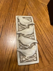 2019 George Carruth Concrete Plaque Birds On Branches 9" x 4" - Picture 1 of 6