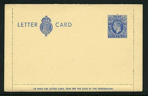 1940 2½d BLUE KGVI LETTER CARD. LCP16a - Picture 1 of 1