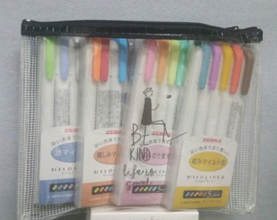 Zebra Mildliner хайлайтер 20 пастель двусторонний производитель ручка для текста с чехлом  - Изображение 1 из 4