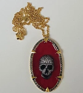 Nuevo Collar Colgante de Calavera de Cristal Du Jour Du Plique Rojo Butler and Wilson - Imagen 1 de 2