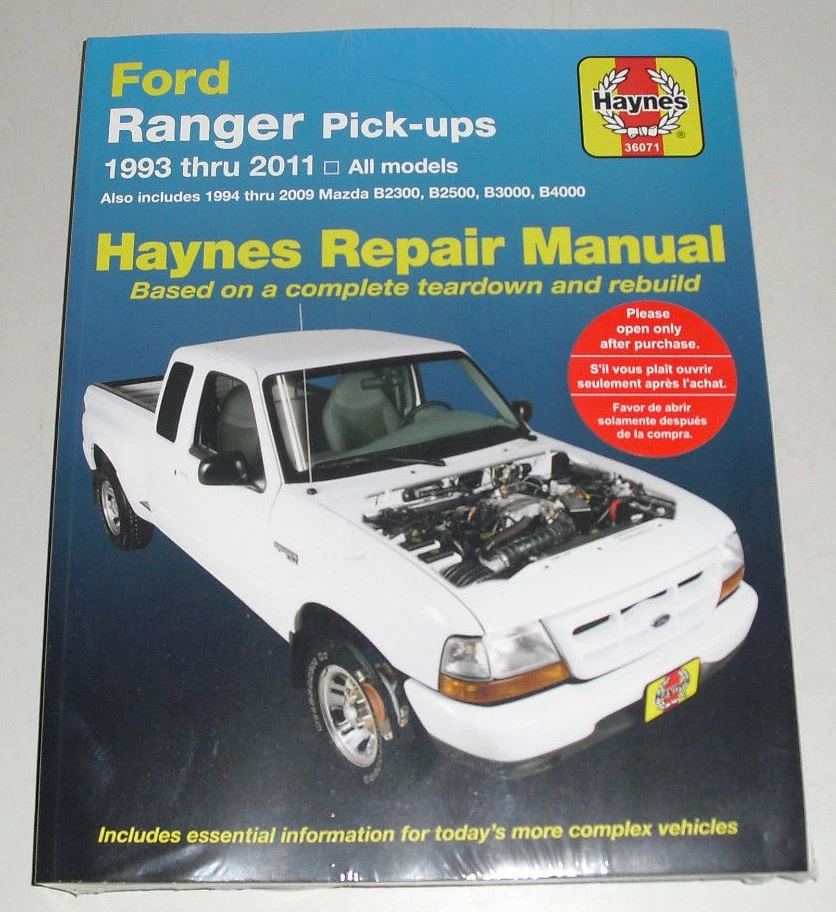 Manuale di Riparazione Ford Ranger / Madza B-Serie Pick Up, gli Anni 1993 - 2011 - Immagine 1 di 1