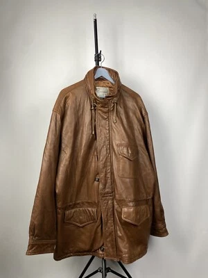 Vintage Crazy Leonardo Japanese Real Leather Coat Jacket Men’s M-L Size  - Image 1 of 4