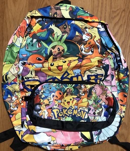 Pokemon Pikachu All Over Print 16" Backpack School Book Bag W/ Pencil Holder - Picture 1 of 6