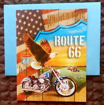 Route 66, "The Mother Road" (1) Leanin Tree Blank Inside Card, With (1) Envelope - Image 1 of 4
