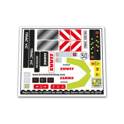 BRICKSTICKERSHOP Pegatina de repuesto para Set 42054 - CLAAS XERION 5000 TRAC VC