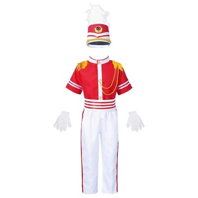 Kids Girls Boys Prince Outfit Ring Jacket With Pants Hat Golves Set Stage Punk - Image 1 of 4