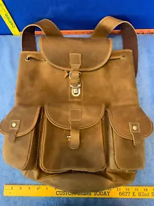 Markenloser brauner Lederrucksack Rucksack SEHR SCHÖNE QUALITÄT - Bild 1 von 24