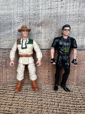 Dr. Ian Malcolm and  Eddie Carr Jurassic Park Vintage action figures 4.5” - Imagem 1 de 4