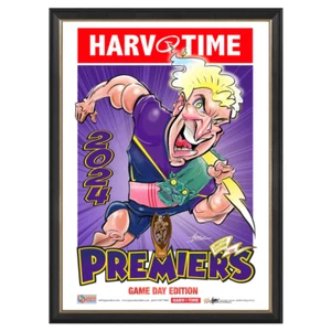 Melbourne Storm 2024 NRL Premiership GAME DAY Harv Time Print Framed - Foto 1 di 1