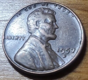 RARE 1957 D Lincoln Wheat Penny (DDO- DDR) L ERROR Coin Off Centered & Rim ERROR - Picture 1 of 10