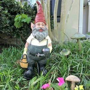 Gardener Gnome with Water Can and Tools Outdoor Garden Yard Statue 21 in - Picture 1 of 1