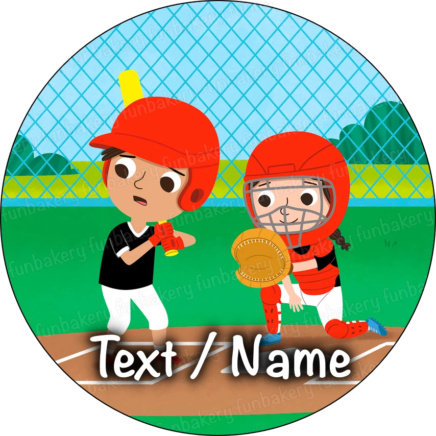 Baseball Sport Cake Topper Party Decoration Edible Birthday Custom Personalised - Image 1 of 4