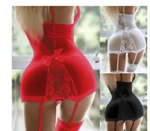LINGERIE SEXI PIZZO INTIMO DONNA BABY DOLL AUTORREGGENTI BODY EROTICO INDUMENTI - Foto 1 di 18
