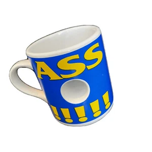 Papel Novelty ASS!! Mug Funny Blue Butt Coffee Tea Mug Cup With Hole Unique Gift - Picture 1 of 5