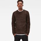 G-Star RAW Suzaki R Knit Long Sleeve Tapered Brown Melange Sweater Men?s Size L