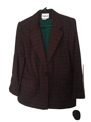 Blazer Chaqueta Abrigo Forrado Botón Rafael Mujer Lana Franela Talla 8 Multicolor Foto 1 de 4