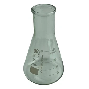 250ML Erlenmeyer Flask Conical Titration Bottle Lab Chemistry Glassware Glass - Picture 1 of 8