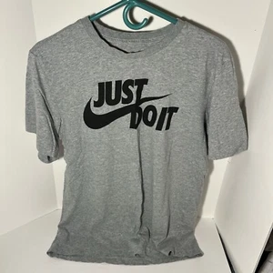 Nike T Shirt Teen Small Loose Fit Grey Heather Just Do It Swoosh Featherweight - Picture 1 of 5