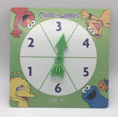 Calhas e escadas Sesame Street jogo de tabuleiro peça de reposição peça giratória somente - Imagem 1 de 4