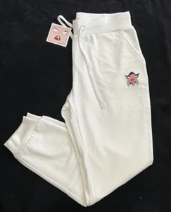 Badgley Mischka French Terry  White  Drawstring Jogger Pants - Medium -rt $150 - Picture 1 of 6