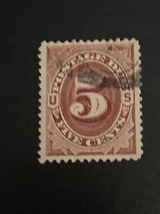 US Stamp Scott #J18 Postage Due 5 Cent..1884 used.. SCV $50 - Picture 1 of 2