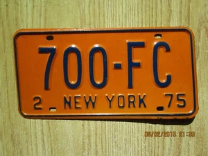 NEW YORK 1975 FOREIGN CONSUL LICENSE PLATE - UNUSED - NR - Bild 1 von 1