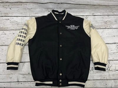 Chaqueta abotonada de colección Hot Rod Café Staff para hombre bordada coche letterman universitario Foto 1 de 4