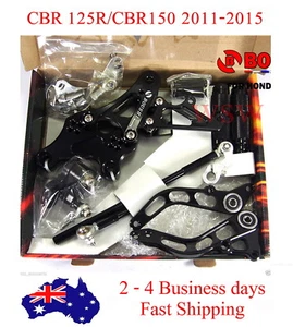 BLACK REAR SET REARSETS FOOTPEGS  REST 11-15 FOR HONDA CBR150 CBR 125 R 150 13 - Picture 1 of 5