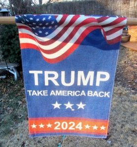 Trump "Take America Back" 2024 Cloth Woven 12" x 18" Double Sided Banner - Picture 1 of 8