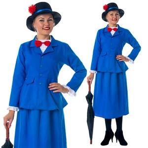 Magical Nanny Ladies Mary Poppins Victorian Nanny Fancy Dress Costume World Book - Picture 1 of 5