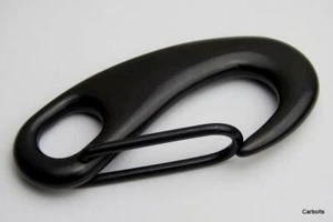Gancho de presión de resorte de acero inoxidable negro A4 316 karabiner de grado marino - Imagen 1 de 4