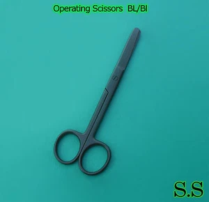 Operating Scissors Straight 6" blunt-blunt Black Coated Surgical Instruments - Picture 1 of 3