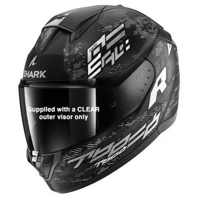 Shark (Full Face) Helmet - Ridill 2 Molokai - Black/White/Silver (Matte) - Image 1 of 4