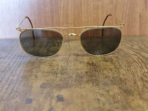 VINTAGE RAY BAN BL DECO METALS GOLD SUNGLASSES MADE IN USA #X22 - Picture 1 of 14