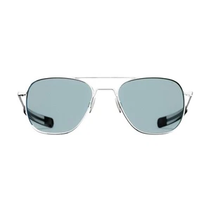 Brille "Aviator", 23k Weißgold, Blue Hydro Glas, Randolph (Polarization) - Imagen 1 de 5