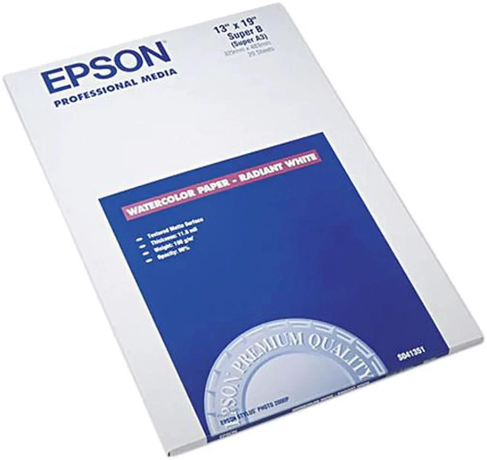 Epson S041351 Fine Art Paper Super B - 13" x 19" - 20 Sheet - White - S041351 - Image 1 of 1