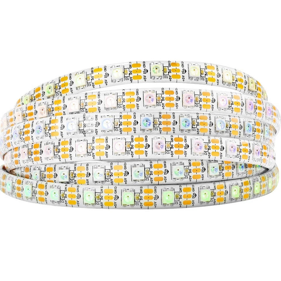 WS2812B IC RGB 5050SMD Pure Gold Individual Addressable LED Strip 16.4FT 300L... - Image 1 of 4