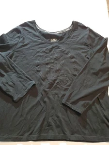 Camiseta Top Lauren Ralph Lauren Mujer 3X Negra Manga Larga Bordada Logo - Imagen 1 de 12