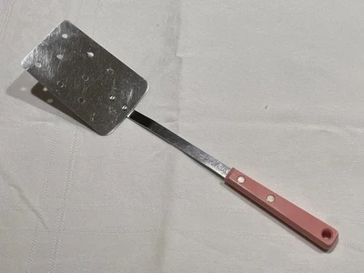 VTG Ecko Forge Spatula Stainless Steel Flat Polka Dot Blade Pink Handle 13.5" - Image 1 of 4
