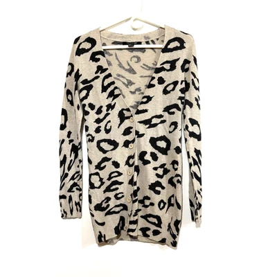 Y2K Forever 21 Leopard Print Cardigan Woman’s Medium Boho Coquette - Image 1 of 4