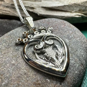 Thistle Luckenbooth Necklace Scotland Scottish Keith Jack 925 W/FREE CHAIN - Picture 1 of 10