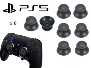 x 8 PS5 Playstation Controller Replacement Thumb Sticks Analog ThumbStick BLACK - Picture 1 of 3