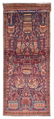 Vintage Hand-knotted Runner Rug 3'7" x 9'10" Traditional Oriental Wool Carpet - Image 1 of 4