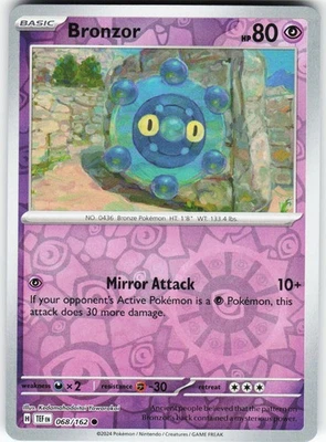 Bronzor - 068/162 Pokemon SV05: Temporal Forces Reverse Holo Common NM - Image 1 of 2